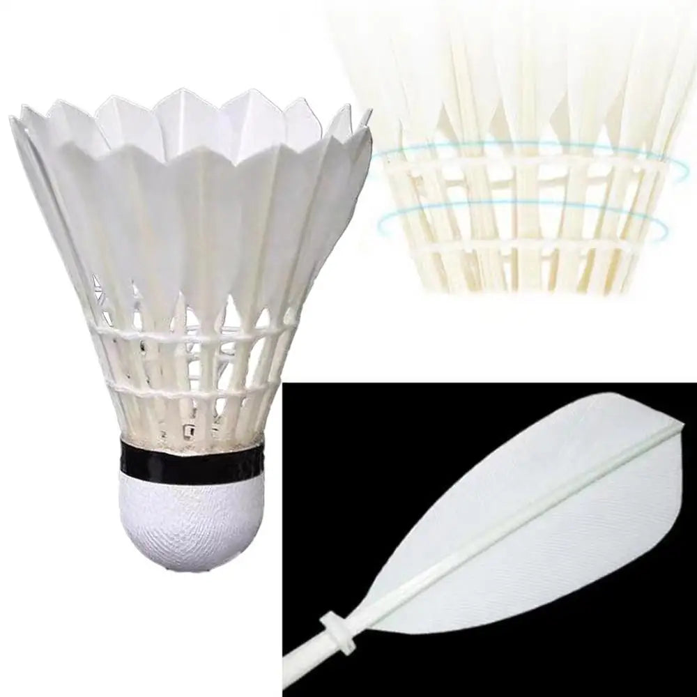 12-Pack Feather Badminton Shuttlecocks – Goose Feather & Foam Head for High-Speed Training & Outdoor - Ravar