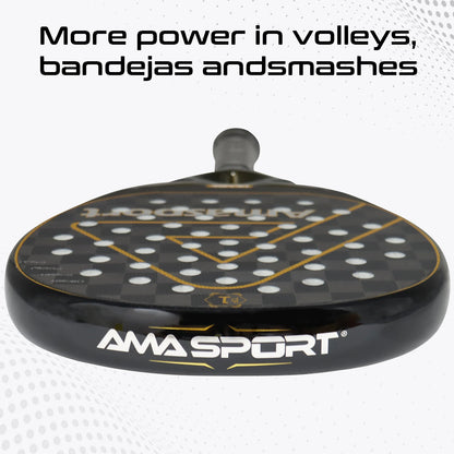 AMASPORT 3k/12k/18k Padel Tennis Racquets High Density & Quality With Padel Bags For Racket EVA Memory Flex Foam Core For Unisex - Ravar