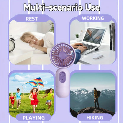 USB Mini Rechargeable Portable Fan with 3 Speeds, Handheld Fan for Gift Choice, Perfect For Office, Outdoor, Travel, Camping - Ravar