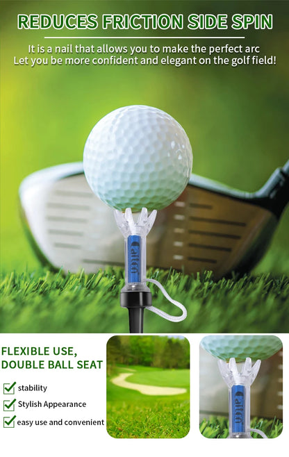 Caiton 5pcs Magnetic Golf Tee Set – 360° Impact Plastic Tees with Anti-Fly String for Training & Distance Improvement