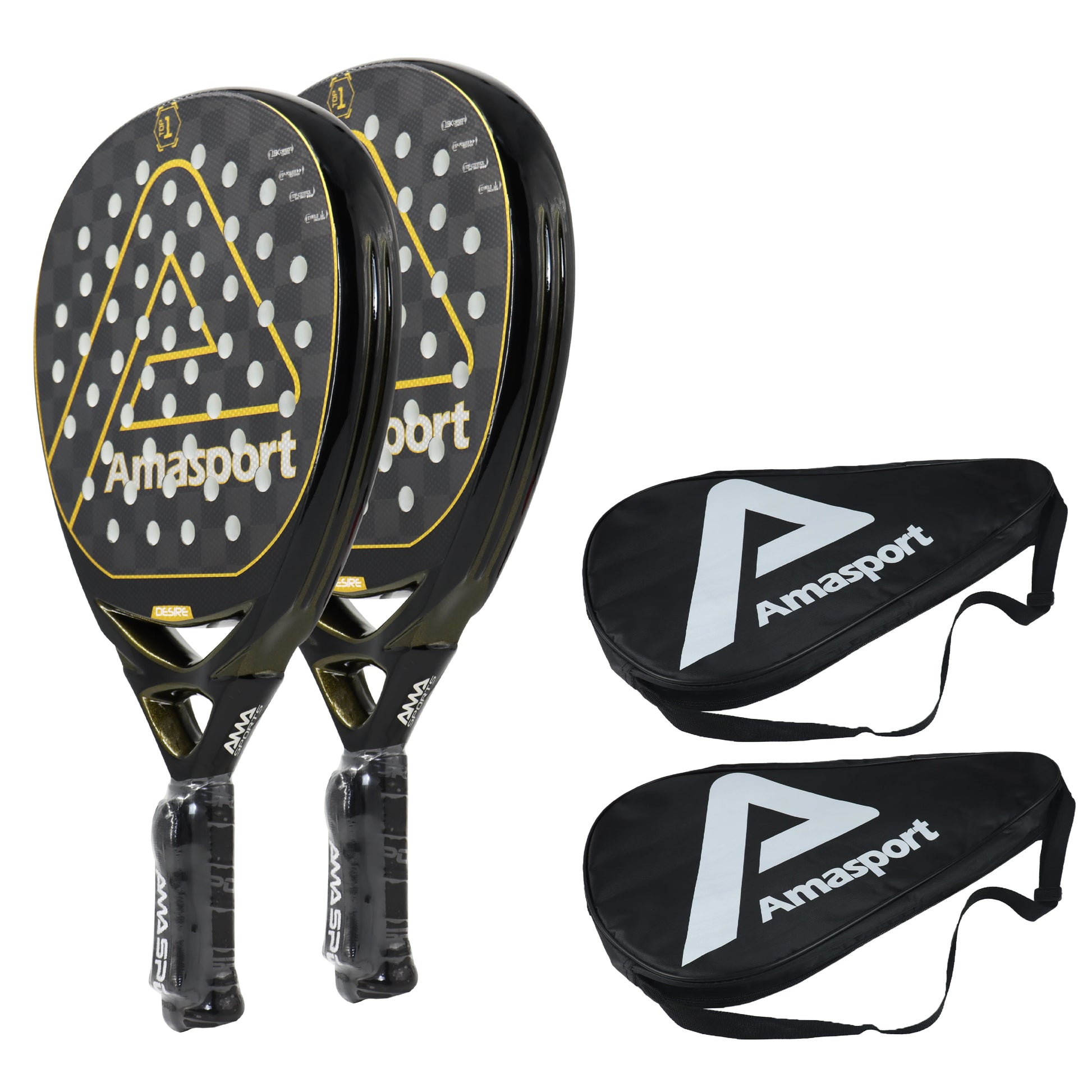 AMASPORT 3k/12k/18k Padel Tennis Racquets High Density & Quality With Padel Bags For Racket EVA Memory Flex Foam Core For Unisex - Ravar
