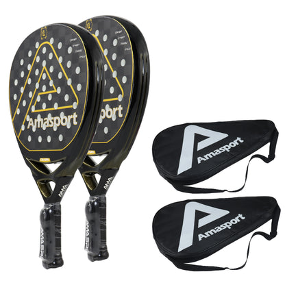 AMASPORT 3k/12k/18k Padel Tennis Racquets High Density & Quality With Padel Bags For Racket EVA Memory Flex Foam Core For Unisex - Ravar