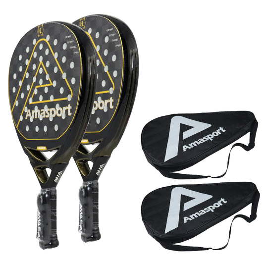 AMASPORT 3k/12k/18k Padel Tennis Racquets High Density & Quality With Padel Bags For Racket EVA Memory Flex Foam Core For Unisex - Ravar