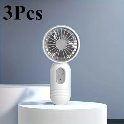 USB Mini Rechargeable Portable Fan with 3 Speeds, Handheld Fan for Gift Choice, Perfect For Office, Outdoor, Travel, Camping - Ravar