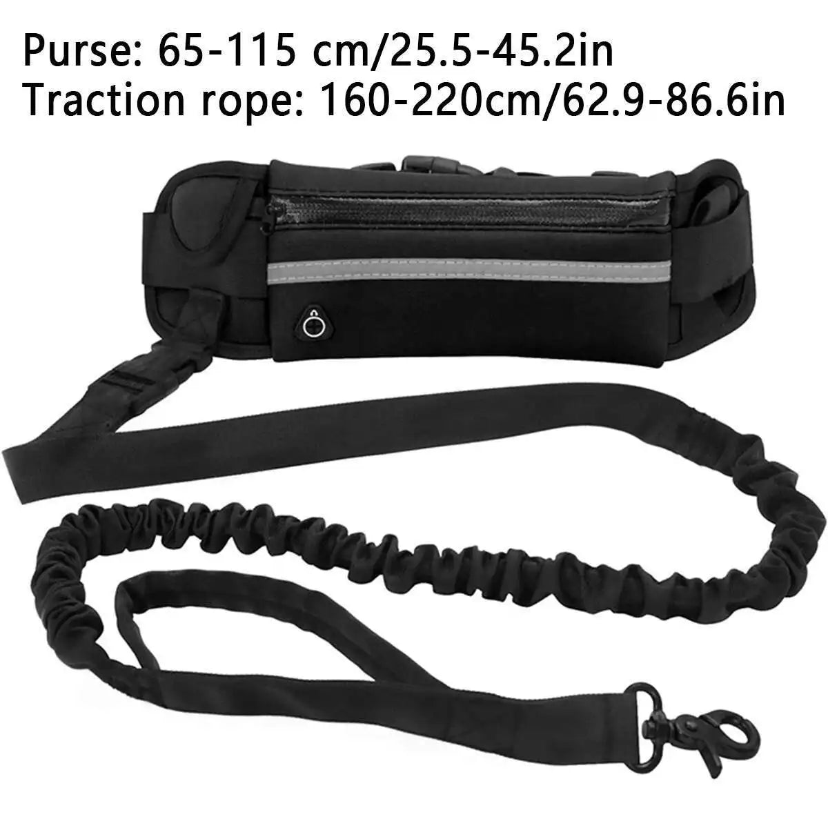 Hands-Free Dog Running Leash with Adjustable Waist Bag – Reflective & Shock-Absorbing Design - Ravar