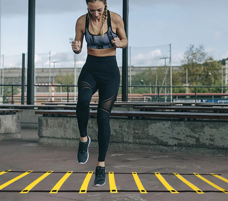 Sports Agility Ladder Football Adjustable Nylon Strap Jumping Ladder Speed Fitness Body Coordination Warm-Up Training Tool - Ravar