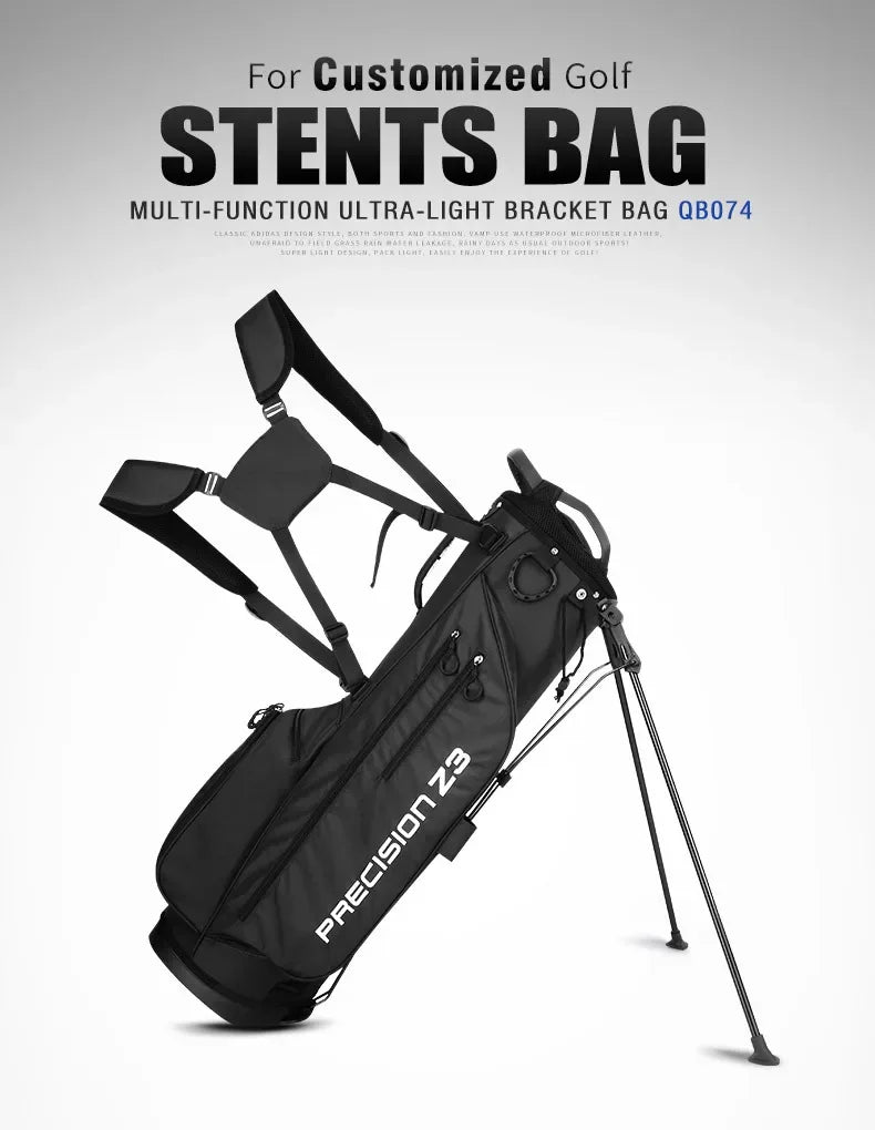 PGM Portable Golf Stand Bag with Braces – Lightweight Golf Club Backpack with Bracket Support for Men & Women