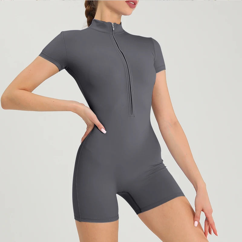 Women’s Long Sleeve Fitness Jumpsuit – One-Piece Workout Romper & Gym Tracksuit - Ravar