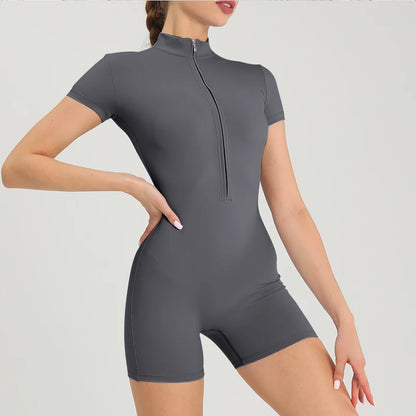 Women’s Long Sleeve Fitness Jumpsuit – One-Piece Workout Romper & Gym Tracksuit - Ravar