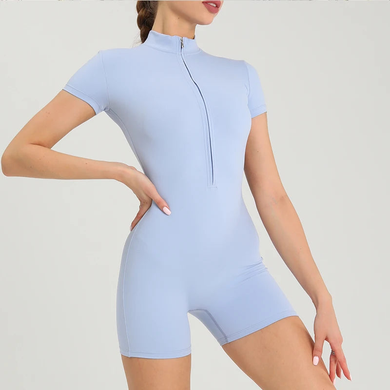 Women’s Long Sleeve Fitness Jumpsuit – One-Piece Workout Romper & Gym Tracksuit - Ravar
