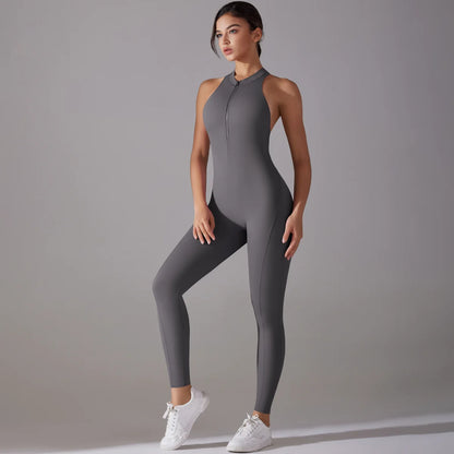 Women’s Scrunch Butt Backless Jumpsuit – Sexy Sleeveless Gym & Yoga One-Piece - Ravar