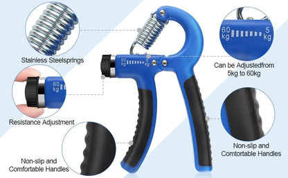 5-Piece Adjustable Hand Grip Strengthener Set for All Fitness Levels