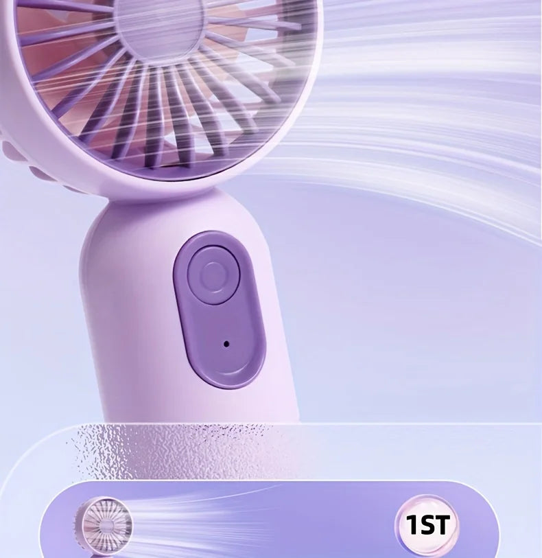 USB Mini Rechargeable Portable Fan with 3 Speeds, Handheld Fan for Gift Choice, Perfect For Office, Outdoor, Travel, Camping - Ravar