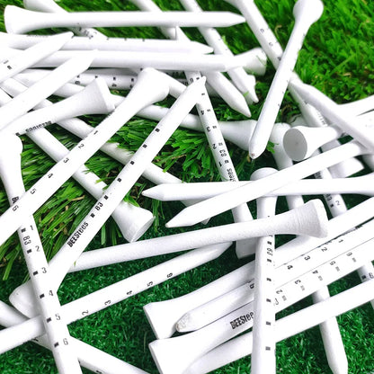 PGM 50pcs Wooden Golf Tees – Durable, Stable Tee Set for Improved Accuracy & Consistent Ball Height (Model D7) - Ravar