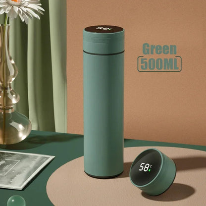 500ml Stainless Steel Insulated Water Bottle – Leak-Proof, Temp Display, 24hr Hot/Cold
