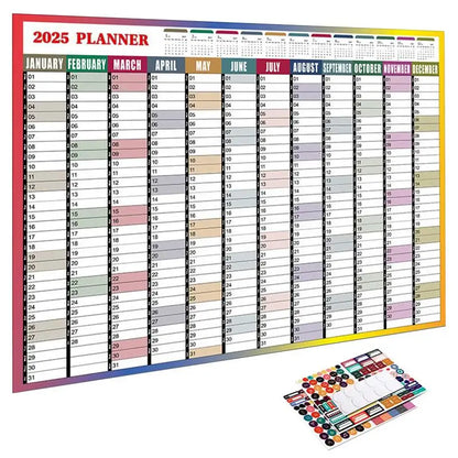 2025 Yearly Wall Calendar Annual Planner Home Decoration Desk Accessories Home Schedule Organizer 12 Months 365 Days Calendar - Ravar