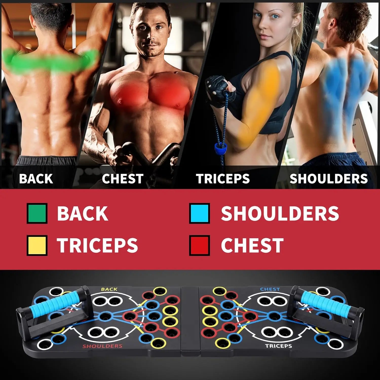 Multi-Function Push-Up Board – Home Gym Push-Up Bar System for Strength Training - Ravar