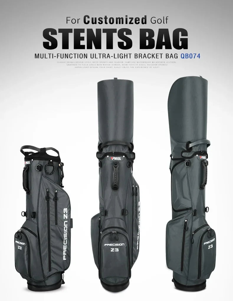 PGM Portable Golf Stand Bag with Braces – Lightweight Golf Club Backpack with Bracket Support for Men & Women