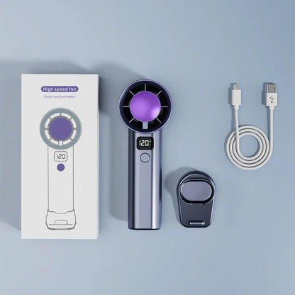 New Portable Handheld Turbo Fan Adjustable Mini Personal Fan Battery Operated Electric Eyelash Fan 120 Wind Speeds - Ravar