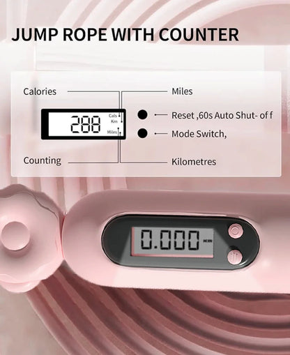 Cordless Weighted Jump Rope with Counter – Tangle-Free Fitness Skipping Rope (Blue) - Ravar