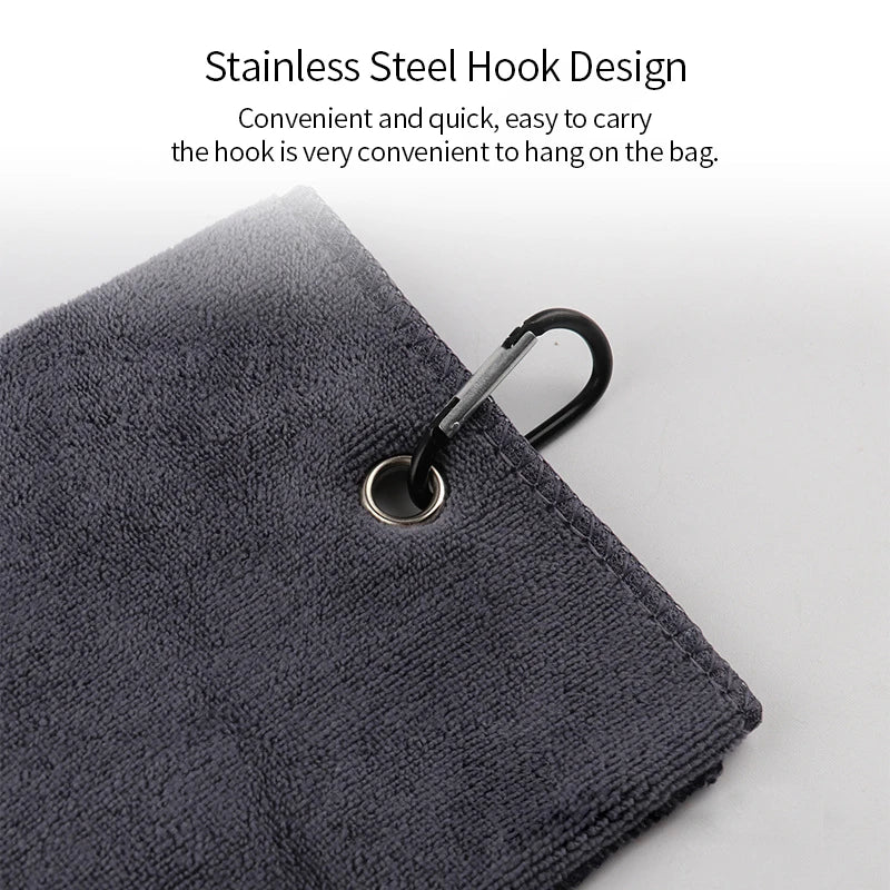 Tri-Fold Golf Towel – Premium Microfiber with Heavy-Duty Carabiner Clip | Quick-Dry & Ultra-Absorbent | 4 Color Options - Ravar