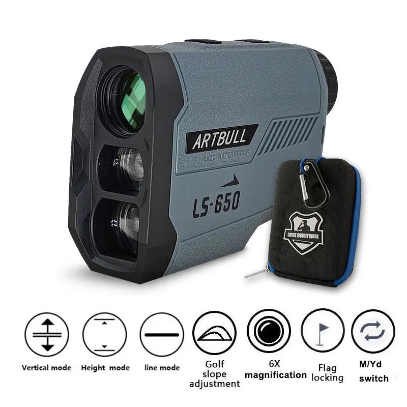 ARTBULL Golf Laser Rangefinder – 1000M/650M Distance Meter with Flagpole Lock, Slope Compensation & 6X Magnification (Model LS-1000) - Ravar