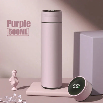 500ml Stainless Steel Insulated Water Bottle – Leak-Proof, Temp Display, 24hr Hot/Cold