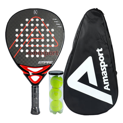AMA Sport P78 12K Carbon Fiber Padel Racket Set – 2 Pro Diamond Racquets with EVA Core - Ravar