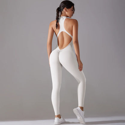 Women’s Scrunch Butt Backless Jumpsuit – Sexy Sleeveless Gym & Yoga One-Piece - Ravar