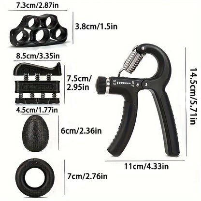 5-Piece Adjustable Hand Grip Strengthener Set for All Fitness Levels