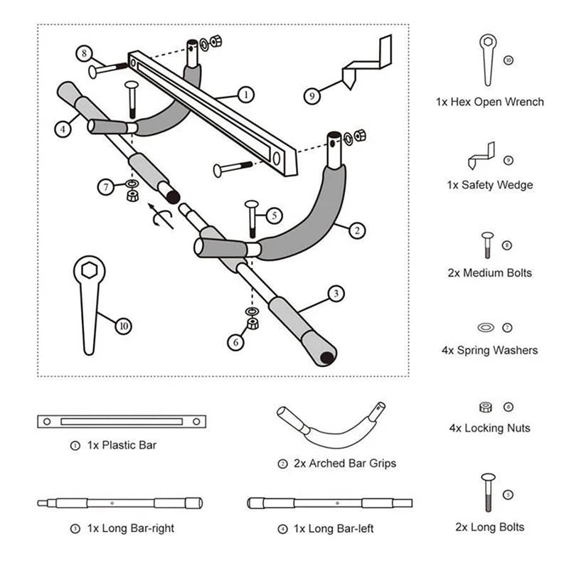 Horizontal Pull-Up Bar & Chin Up Bar - Ravar