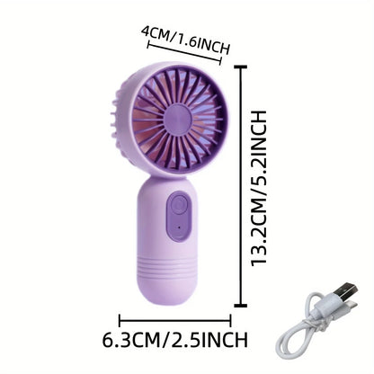 USB Mini Rechargeable Portable Fan with 3 Speeds, Handheld Fan for Gift Choice, Perfect For Office, Outdoor, Travel, Camping - Ravar