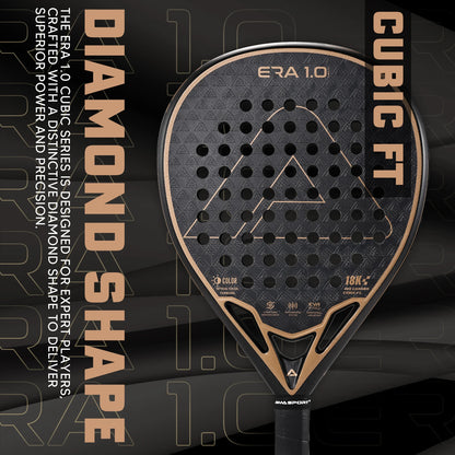 AMA Sport Era 1.0 Cubic 18K Carbon Padel Racket – Diamond Shape with 3D Spin Surface - Ravar