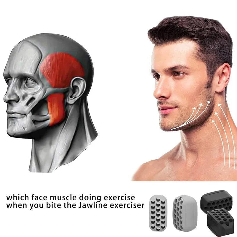 Silicone Jaw Exerciser Facial Toner & Jawline Fitness Ball Neck Toning Equipment Facial Beauty Tool Double Chin Exerciser - Ravar