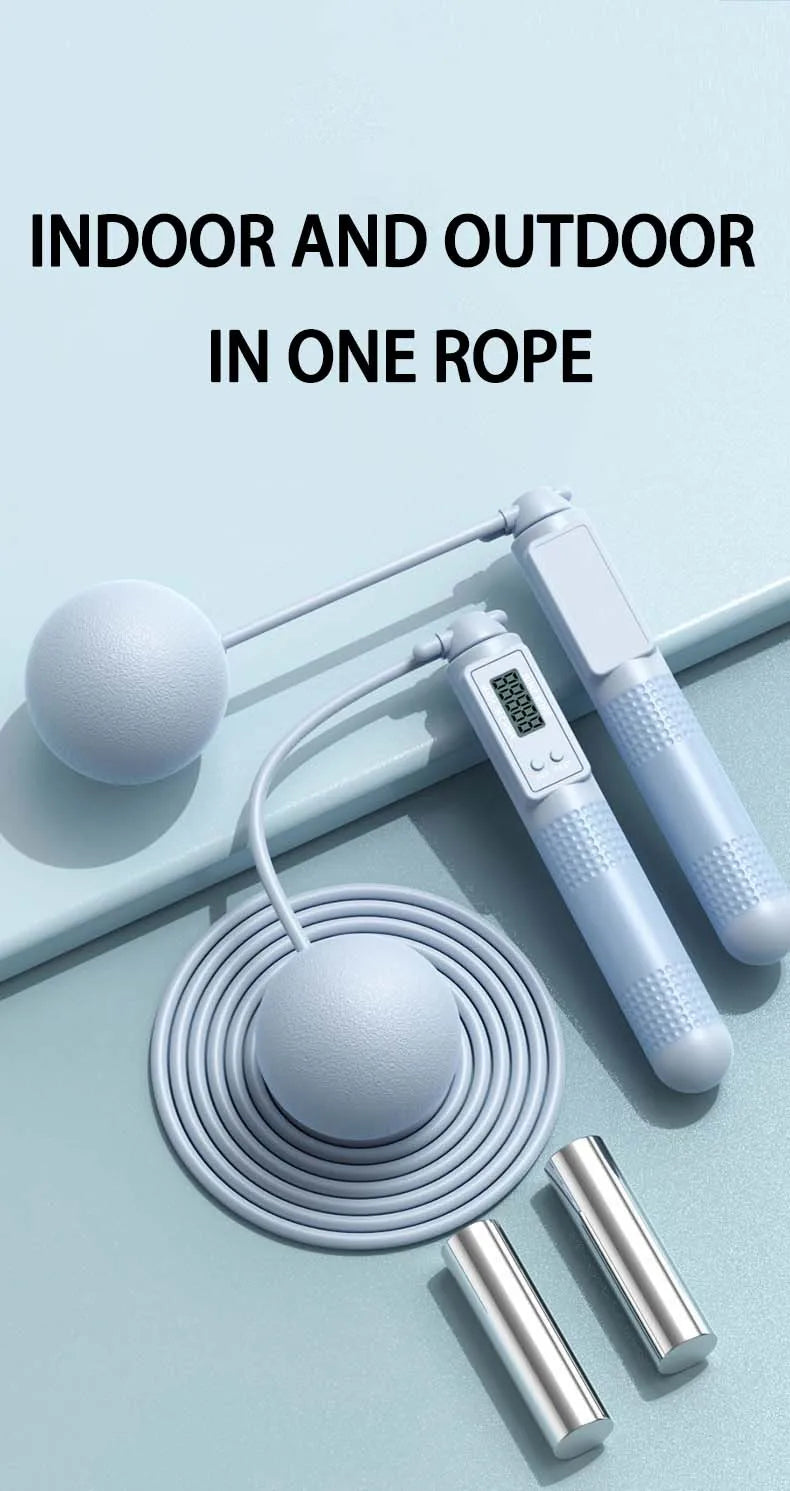 Weight Loss Jump Rope Intelligent Counting Crossfit Adjustable Cordless Skipping Rope Fitness Non-slip Handle Jump Professional - Ravar