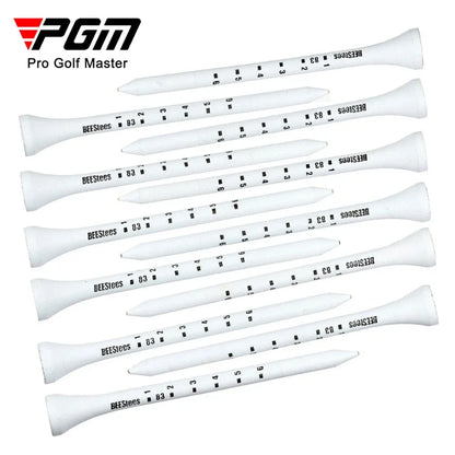 PGM 50pcs Wooden Golf Tees – Durable, Stable Tee Set for Improved Accuracy & Consistent Ball Height (Model D7) - Ravar