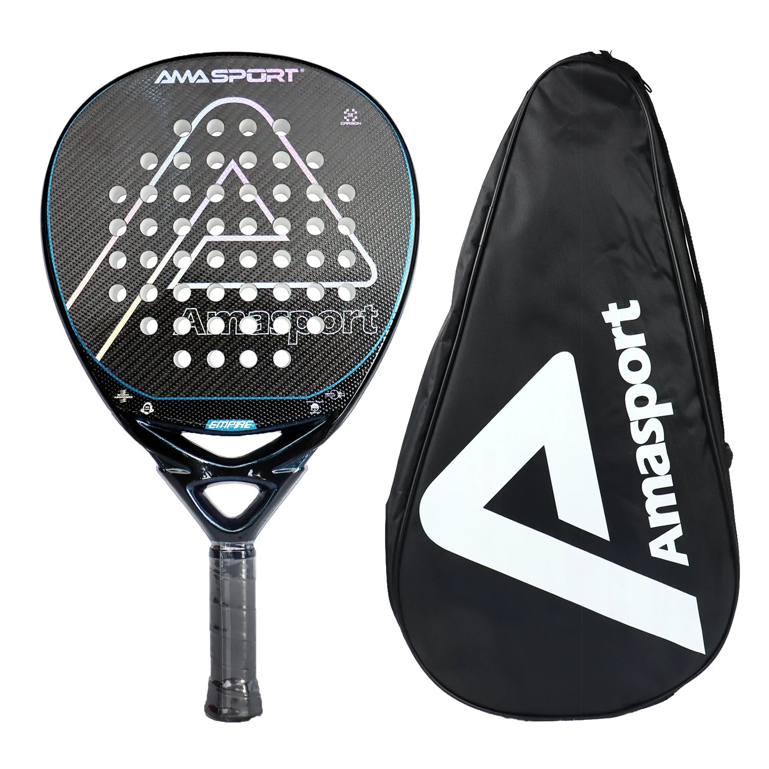 AMASPORT 3k/12k/18k Padel Tennis Racquets High Density & Quality With Padel Bags For Racket EVA Memory Flex Foam Core For Unisex - Ravar