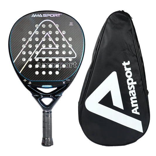 AMASPORT 3k/12k/18k Padel Tennis Racquets High Density & Quality With Padel Bags For Racket EVA Memory Flex Foam Core For Unisex - Ravar