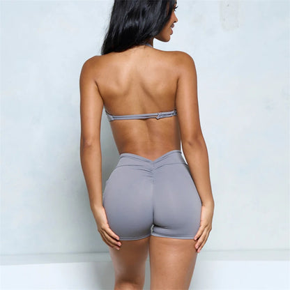 Two Piece Halter Bra and Short Set Bras Set