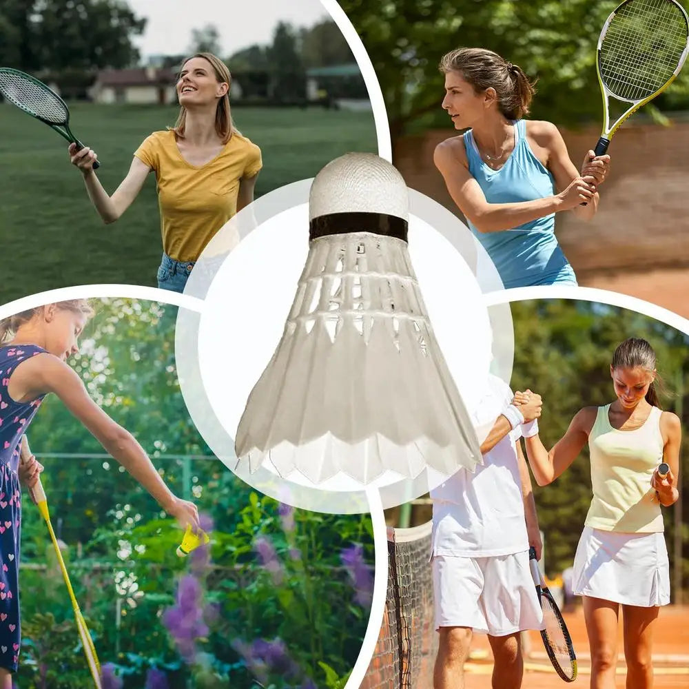 12-Pack Feather Badminton Shuttlecocks – Goose Feather & Foam Head for High-Speed Training & Outdoor - Ravar