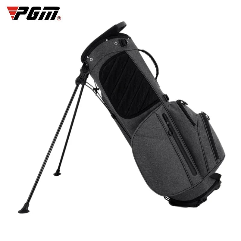 Black golf stand bag with PGM logo on a white background