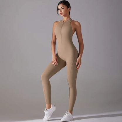 Women’s Scrunch Butt Backless Jumpsuit – Sexy Sleeveless Gym & Yoga One-Piece - Ravar