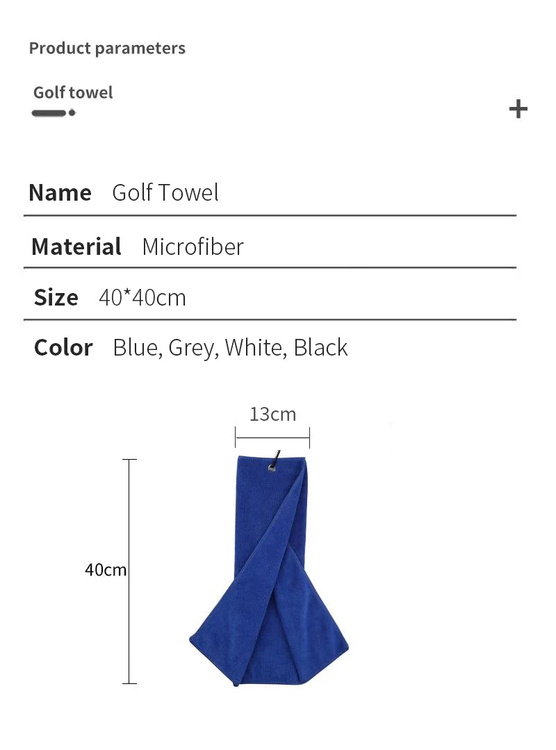 Tri-Fold Golf Towel – Premium Microfiber with Heavy-Duty Carabiner Clip | Quick-Dry & Ultra-Absorbent | 4 Color Options - Ravar