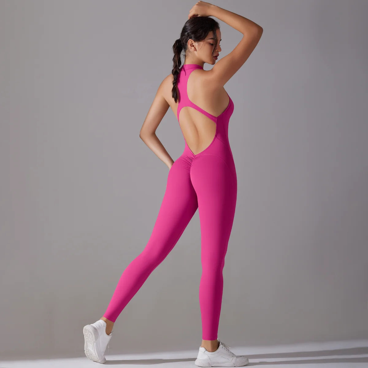 Women’s Scrunch Butt Backless Jumpsuit – Sexy Sleeveless Gym & Yoga One-Piece - Ravar