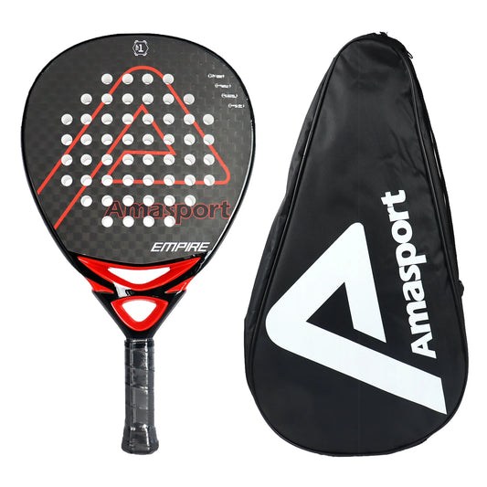 AMASPORT 3k/12k/18k Padel Tennis Racquets High Density & Quality With Padel Bags For Racket EVA Memory Flex Foam Core For Unisex - Ravar