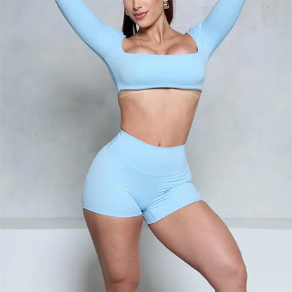 Women’s Long Sleeve Yoga & Gym Set – Two Piece