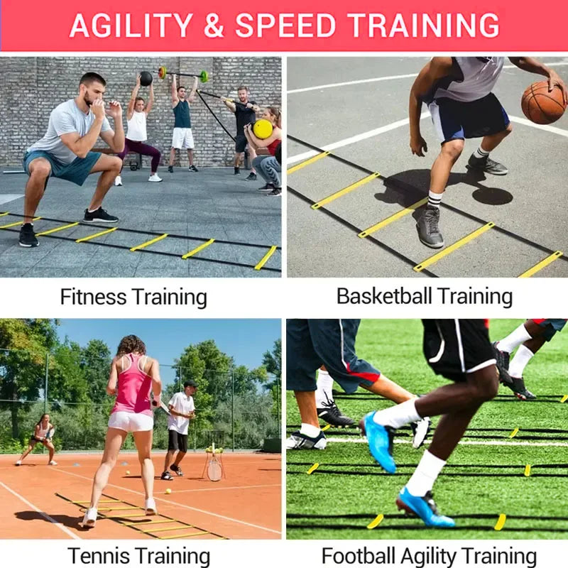 Sports Agility Ladder Football Adjustable Nylon Strap Jumping Ladder Speed Fitness Body Coordination Warm-Up Training Tool - Ravar
