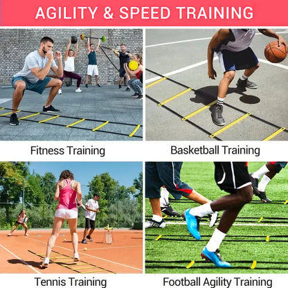 Sports Agility Ladder Football Adjustable Nylon Strap Jumping Ladder Speed Fitness Body Coordination Warm-Up Training Tool - Ravar
