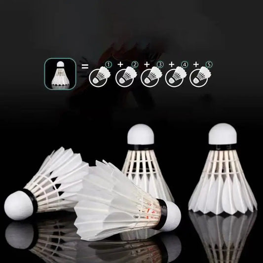 12-Pack Feather Badminton Shuttlecocks – Goose Feather & Foam Head for High-Speed Training & Outdoor - Ravar