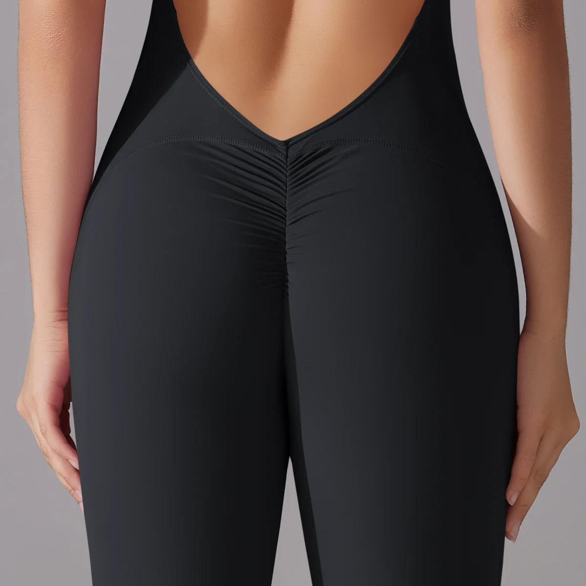 Women’s Scrunch Butt Backless Jumpsuit – Sexy Sleeveless Gym & Yoga One-Piece - Ravar